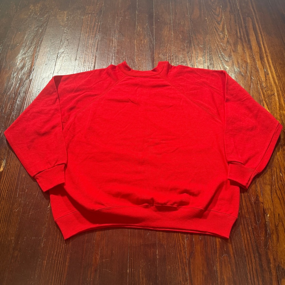 Vintage 90s Tultex Sweatshirt Mens 2XL Red Maximum Sweats Raglan Made in USA